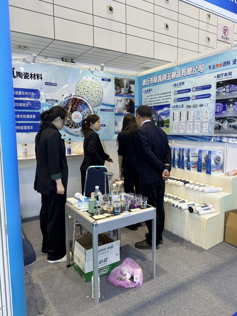 Longxin ceramic filter media booth at JINNOC WATER EXPO 2026 in Jinan China