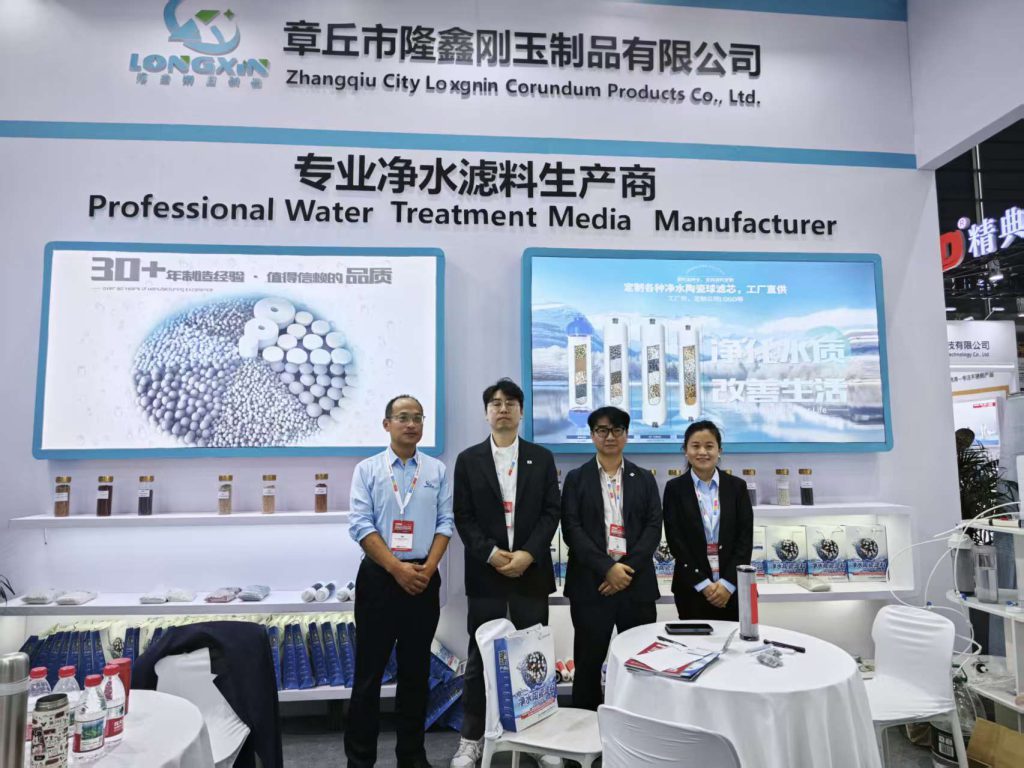 Longxin ceramic filter media exhibition booth at Aquatech China 2025 Shanghai